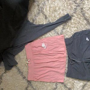 Matching Nike Summer/Spring hoodie with shorts and Pink Nike Skirt